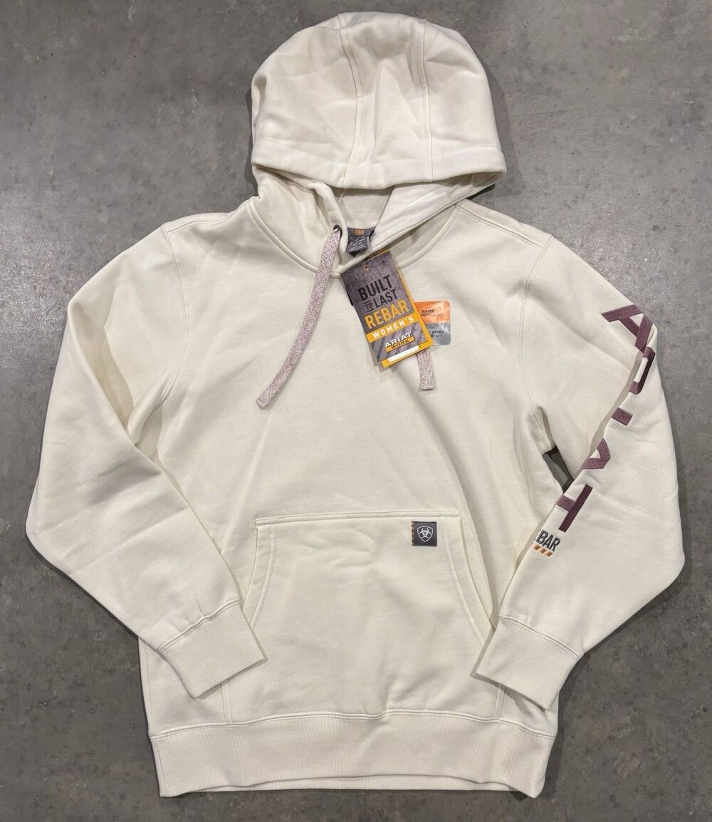 NEW Ariat Rebar Hoodie Sweatshirt Pullover Women’s Medium Vanilla Ice
